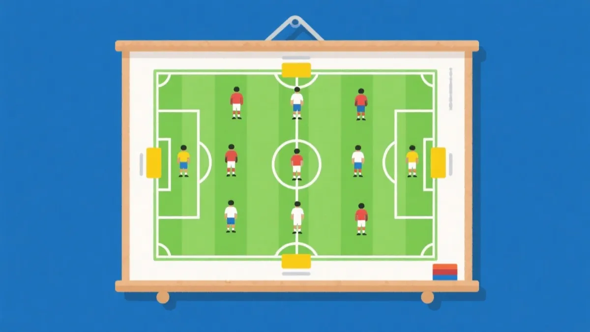 战术板与球员阵型示意